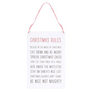 30cm Christmas Rules Metal Hanging Sign