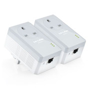 TP-LINK (TL-PA4010P KIT) AV600 10/100 Powerline Adapter Kit, 1-Port, AC Pass Through