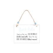 Beach Rules Hanging Sign
