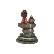 Red Buddha and Rock Pond Backflow Incense Burner