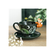 Green Forest Teacup with Fox