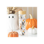 Groovy Ghost Print Glass Water Bottle