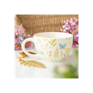 Luna Bloom Floral Print Mug with Butterfly