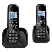 Amplicomms BigTel 1502 Twin Digital Cordless Phone with Amplified Audio - Black