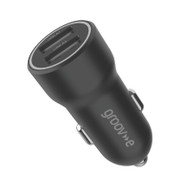 Groov-e Dual USB-A Car Charger 15W - Black