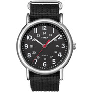 Timex Unisex Weekender Watch with Black Fabric Strap