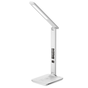 Groov-e Ares Desk LED Lamp with Wireless Charging Pad & Clock - White