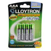 Lloytron Rechargeable Accuultra AAA Ni-MH Batteries 1100mAh - 4 Pack