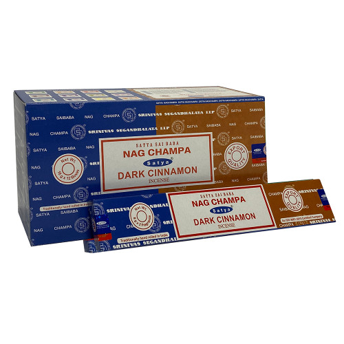 12 Pack of Combo Satya Incense - Nag Champa Dark Cinnamon