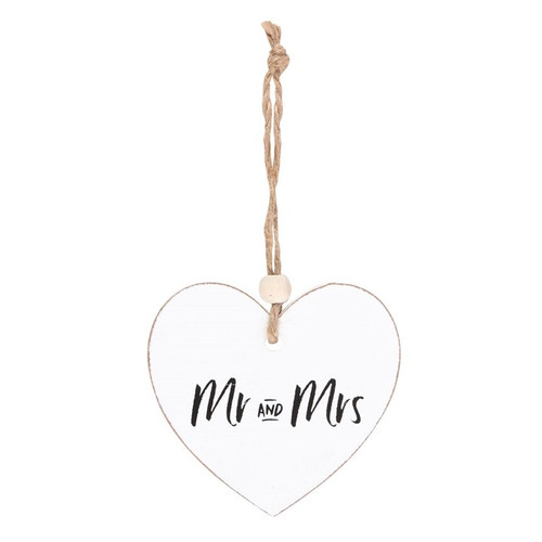 Mr and Mrs Hanging Heart Sentiment Sign