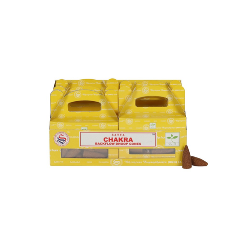 Set of 6 Packets of Chakra Backflow Dhoop Cones by Satya