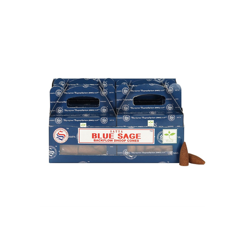 Set of 6 Blue Sage Backflow Incense Dhoop Cones by Satya (6/30)