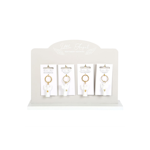 Set of 24 Guardian Angel Key Rings on Display