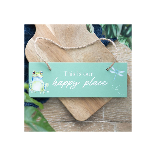 Light Green This is Our Happy Place Hanging Sign