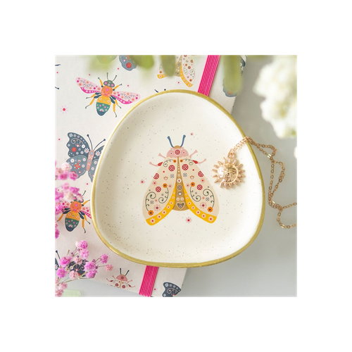 Floral Moth Trinket Dish