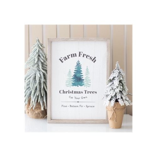 Farm Fresh Christmas Trees Framed Wall Art Print