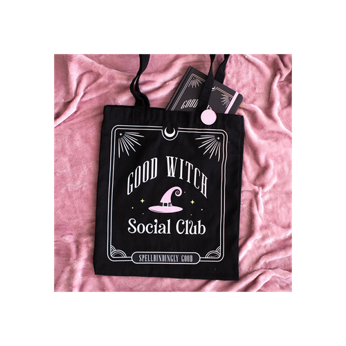Good Witch Social Club Polycotton Tote Bag with Pin Badge