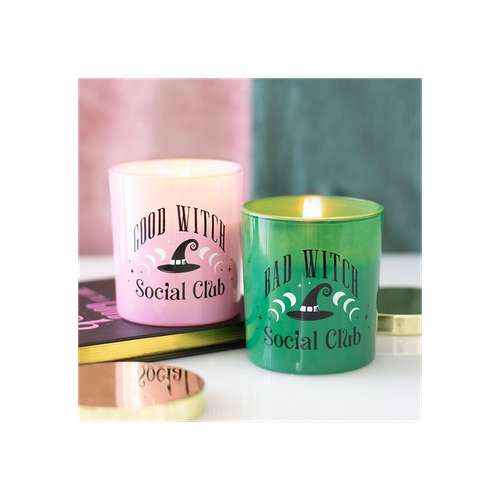 Set of 2 Good Witch and Bad Witch Scented Glass Candles