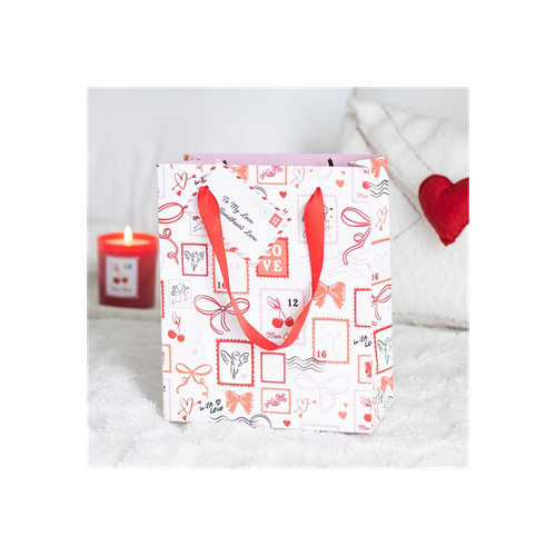Valentine Postage Stamp Print Gift Bag
