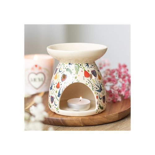 Cream Midnight Bloom Print Oil Burner