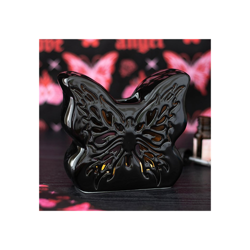 Black Cut-Out Butterfly Oil Burner