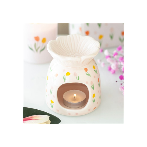 Tulip Print Oil Burner and Wax Warmer