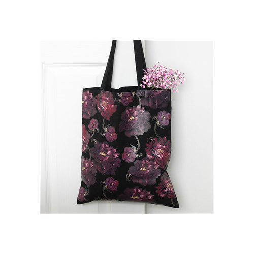 Dark Romance Floral Print Tote Bag
