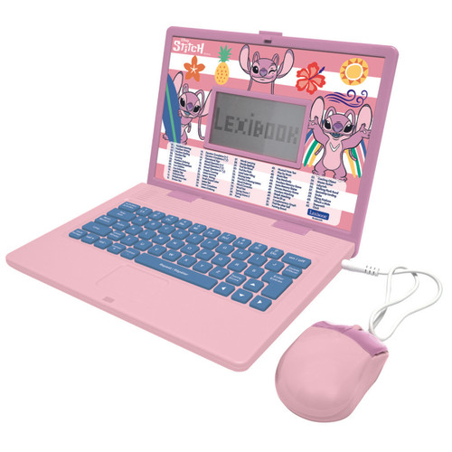 Lexibook Disney Stitch Angel Bilingual Educational Laptop with 124 Activites