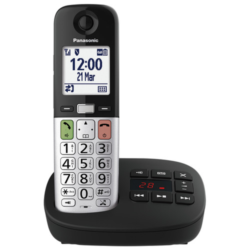 Panasonic Big Button Digital Cordless Telephone with Answering Machine - Single