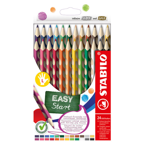 Stabilo Ergonomic Colouring Pencil Easycolors Left-Handed Pack Of 24