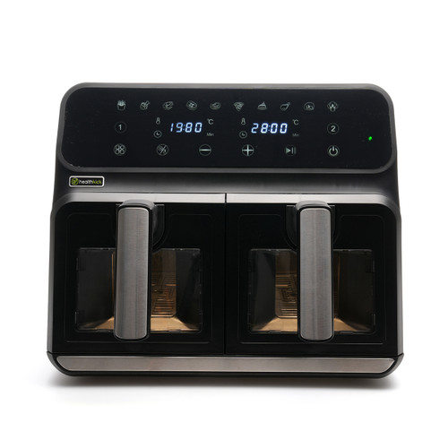 Health Kick Health Kick 8ltr Digi-Touch Dual Zone Windowed Air Fryer - Black