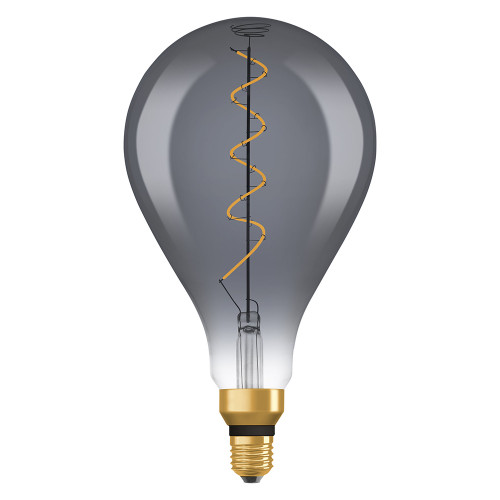 Osram 1906 LED 5W E27 Vintage Sprial Filament Smoke Glass Large GLS ES Bulb