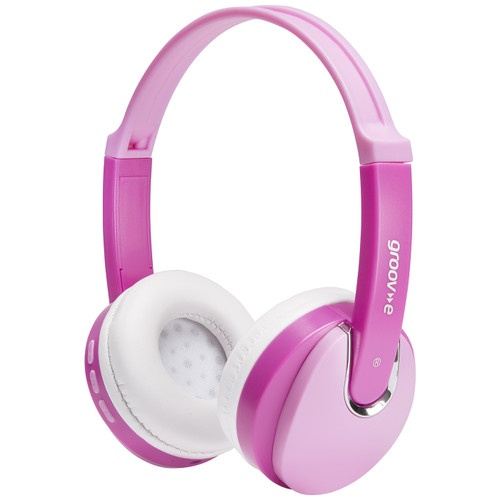 Groov-e Kidz Wireless Bluetooth DJ Style Headphones - Pink