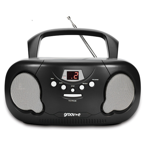Groov-e Original Boombox Portable CD Player with Radio - Black