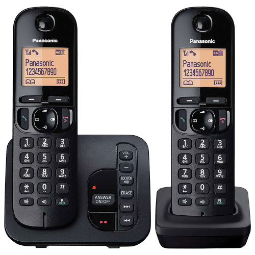Panasonic Digital Cordless Answer Phone with Nuisance Calls Block Twin - Black
