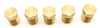 5 Pack of 1/4" NPT Male Pipe Plug Outer Hex Thread Socket Plug Brass Fittings