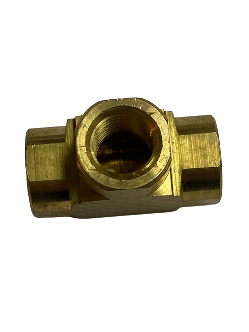 1/4" FNPT Brass Tee Pipe Fitting .25" T-Fitting Solid Brass Connector 101-BTEC