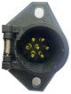 16-724  Sta-Dry 2-Hole, Bullet Termination, Split Pin 7 Way Socket