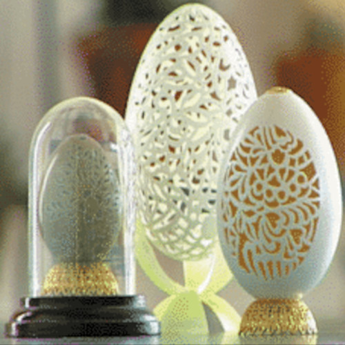 Learn how to engrave and carve eggs with SCM's high speed engraver