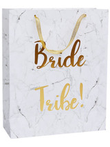 Bride Tribe Gift Bag, White & Gold