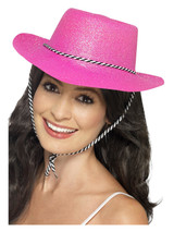 Cowboy Glitter Hat, Neon Pink