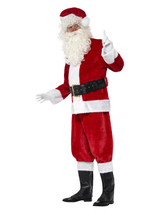 Deluxe Santa Costume & Hat, Red