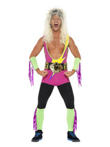 Retro Wrestler Costume, Multi-Coloured