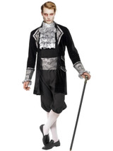 Fever Male Baroque Vampire Costume, Black