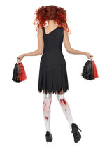 High School Horror Cheerleader Costume, Red & Blac