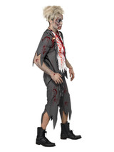 High School Horror Zombie Schoolboy Costume, Grey