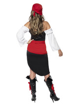Sassy Pirate Wench Costume with Skirt, Black