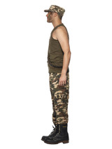 Deluxe Khaki Camo Costume, Male, Khaki Green