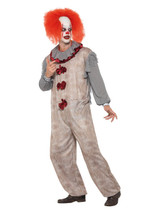 Vintage Clown Costume, Grey & Red