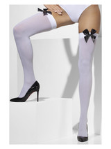 Opaque Hold-Ups Striped, White